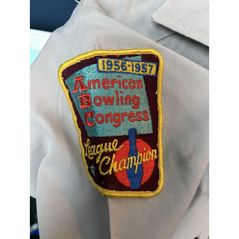 1950s Tricor Work Shirt w/ American Bowling Congress 1956-57 Champion Patch